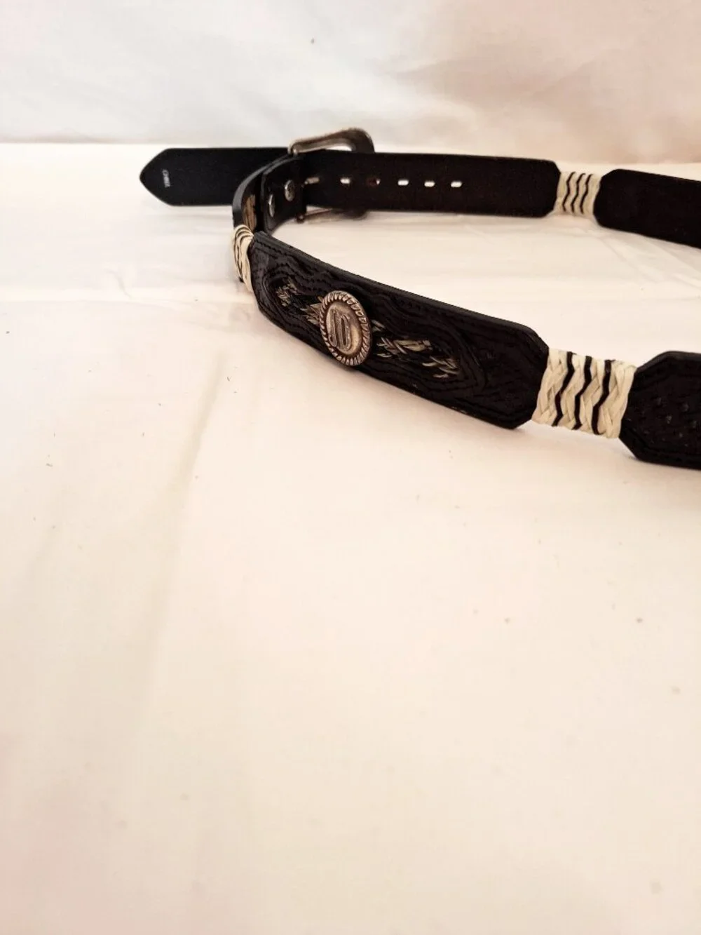Jack Daniels Old No 7 Western Concha Belt 40 Black Vintage